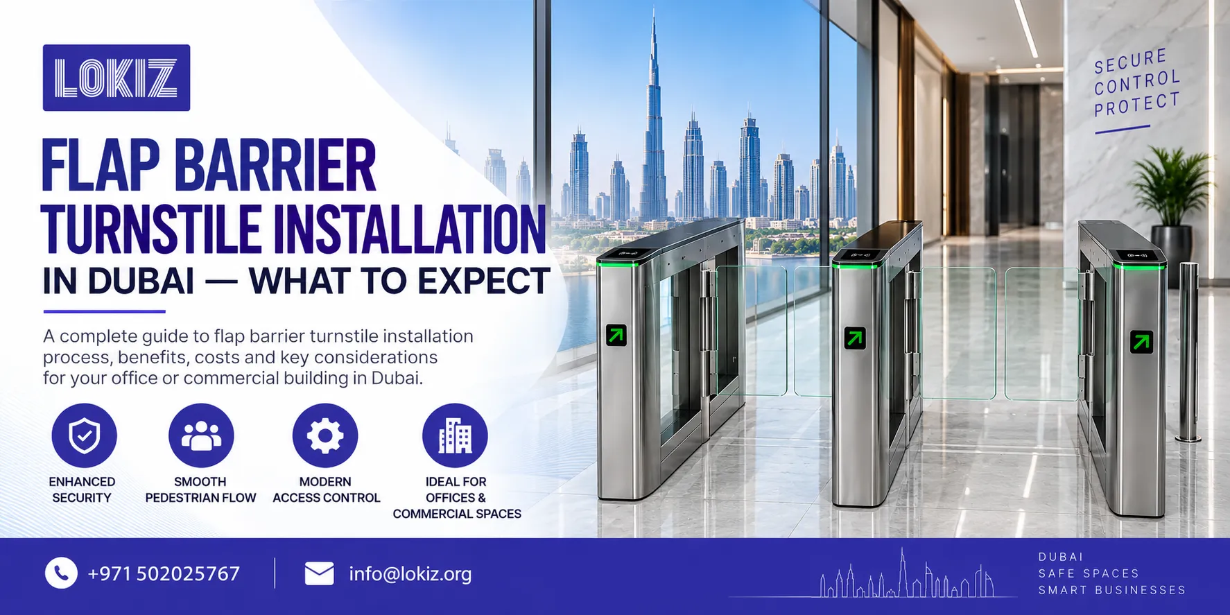 Flap Barrier Turnstile Installation in Dubai — What to Expect — LOKIZ Blog
