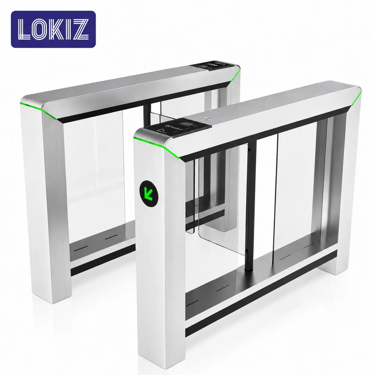 Glass Flap Barrier Turnstile Dubai UAE — LOKIZ Premium Entrance Control System