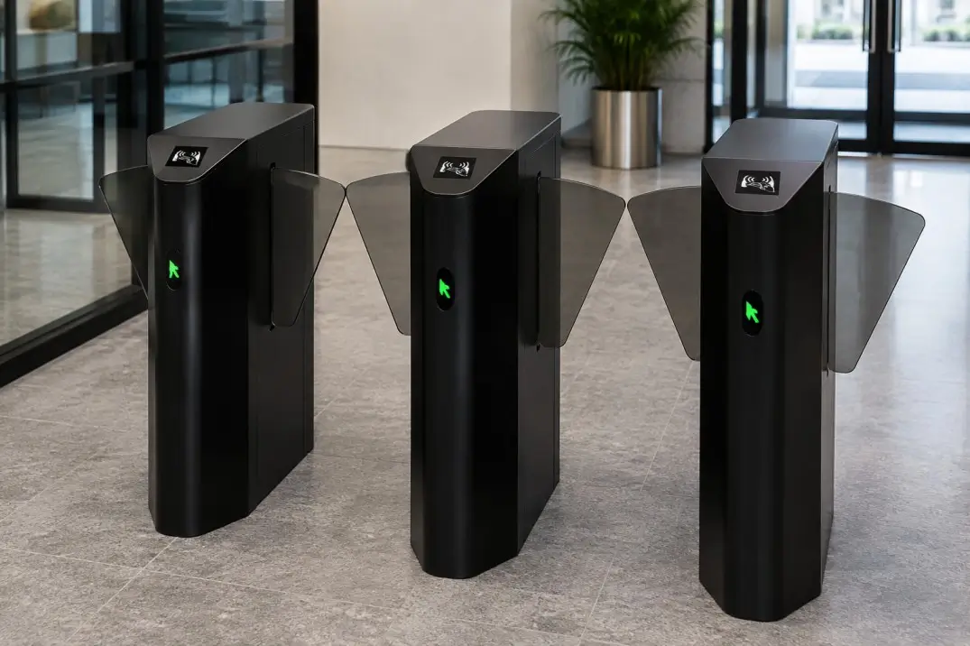 Dual Lane Flap Barrier Turnstile Dubai UAE — LOKIZ Double Lane Entrance Control System