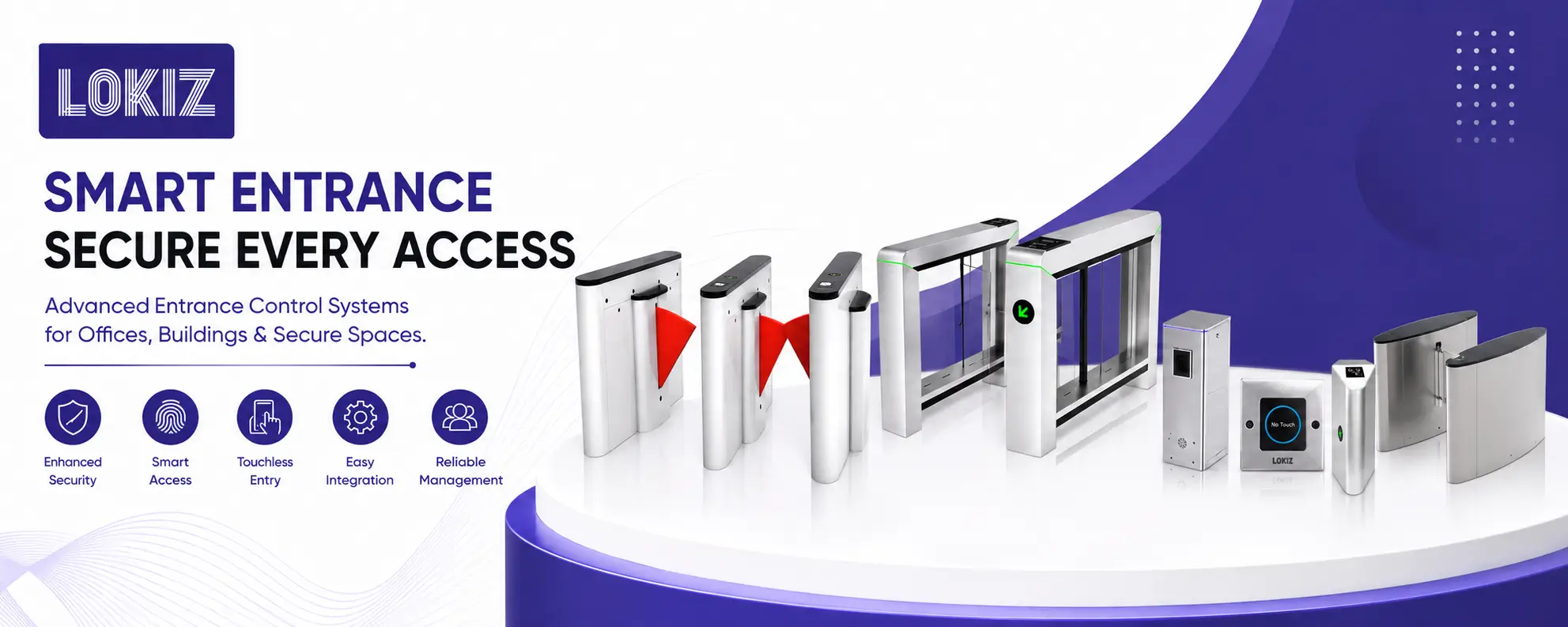Entrance control system supplier in Dubai UAE — flap barrier turnstiles & swing barriers | LOKIZ
