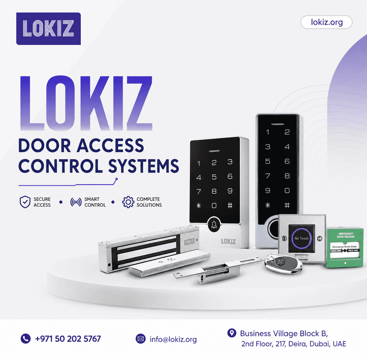 LOKIZ door access control system supplier in Dubai UAE — biometric, RFID, keypad systems